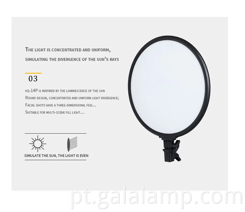 Luz de painel LED de 14 polegadas para transmissão profissional ao vivo